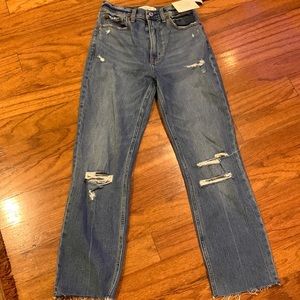 Abercrombie ankle straight ultra high rise